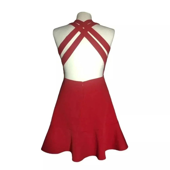 Zara Red Crisscross Backless Mini Dress - Picture 4 of 11